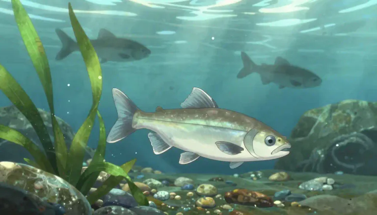Visual representation of "minnow" - A small freshwater fish that is usually part of the food chain for larger fish.