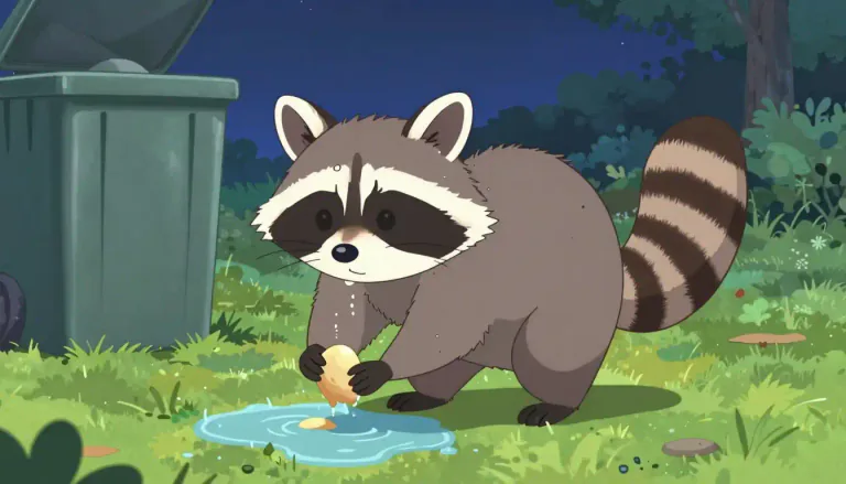 Visual representation of "coon" - Short form of raccoon, a small North American animal known for its cleverness and habit of washing food before eating it.