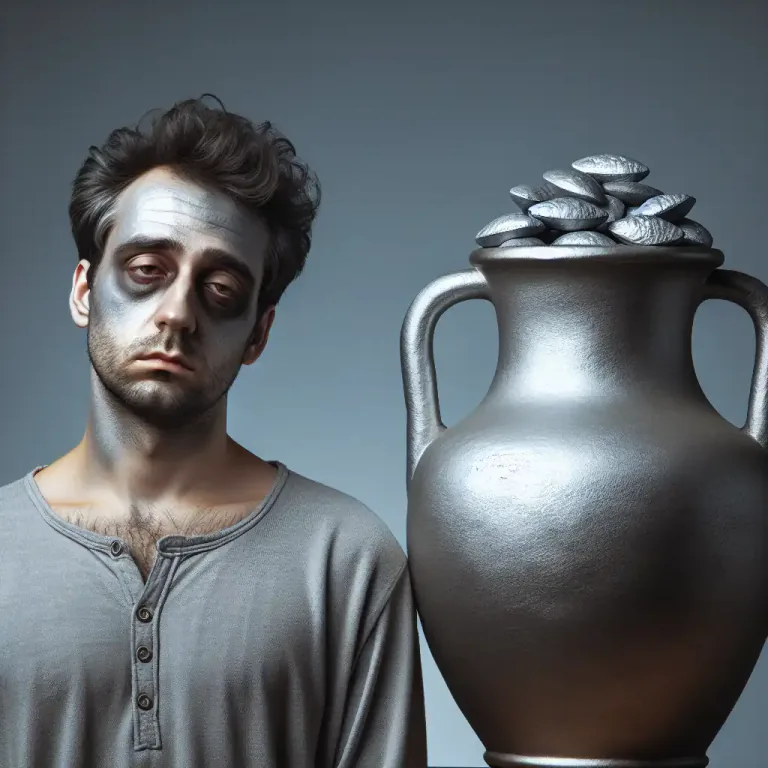 Visual representation of "saturnine" - Relating to lead or lead poisoning.