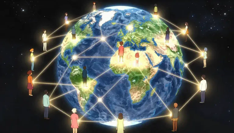 Visual representation of "universality" - The state of being universal; existing everywhere or in all things