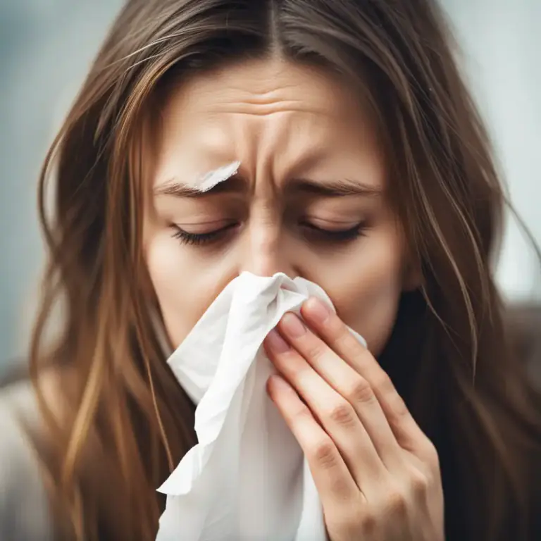 Visual representation of "get, have, etc. the snuffles" - To have a cold with symptoms such as a blocked or runny nose.