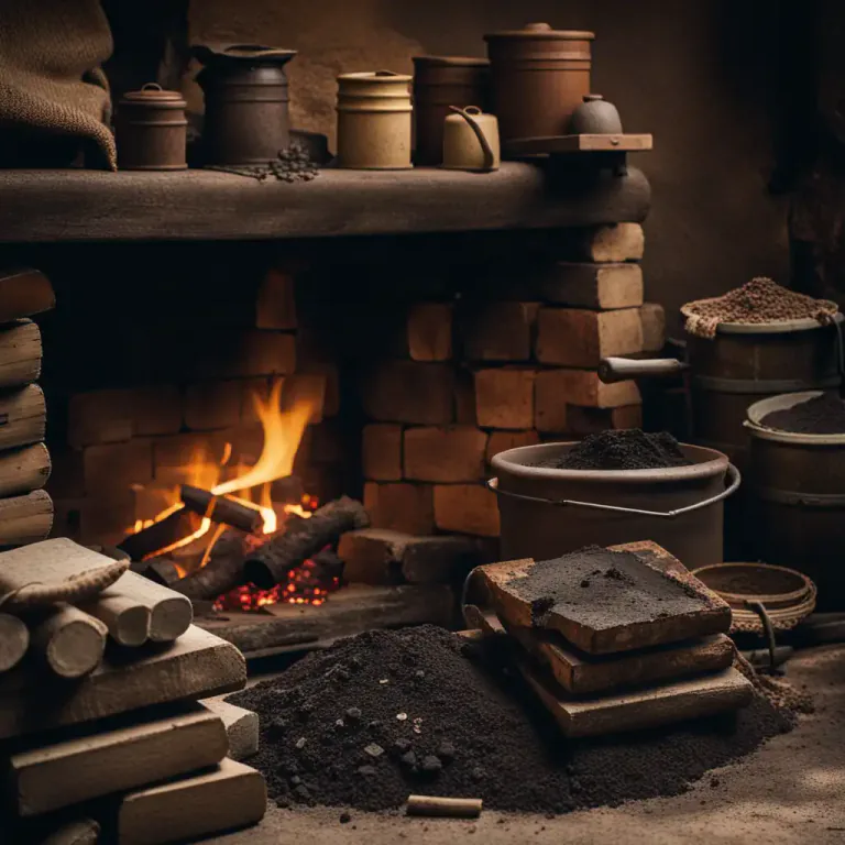 Visual representation of "peat" - A type of soil made from decayed plants that has been compressed for many years. It is often cut out and dried for use as fuel.