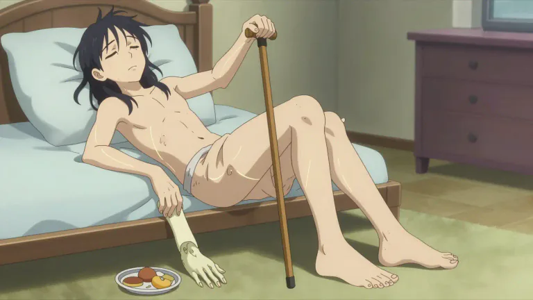 Visual representation of "beriberi" - A disease caused by a lack of vitamin B1 in the body, characterized by weakness, loss of appetite and nerve damage.