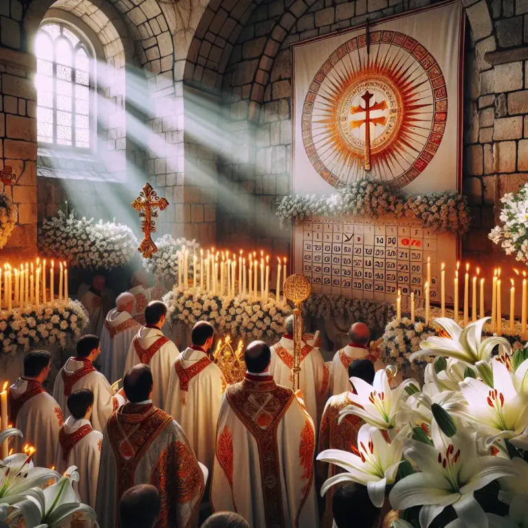 Visual representation of "octave" - In Catholicism, it's a period of eight days observing a feast day.