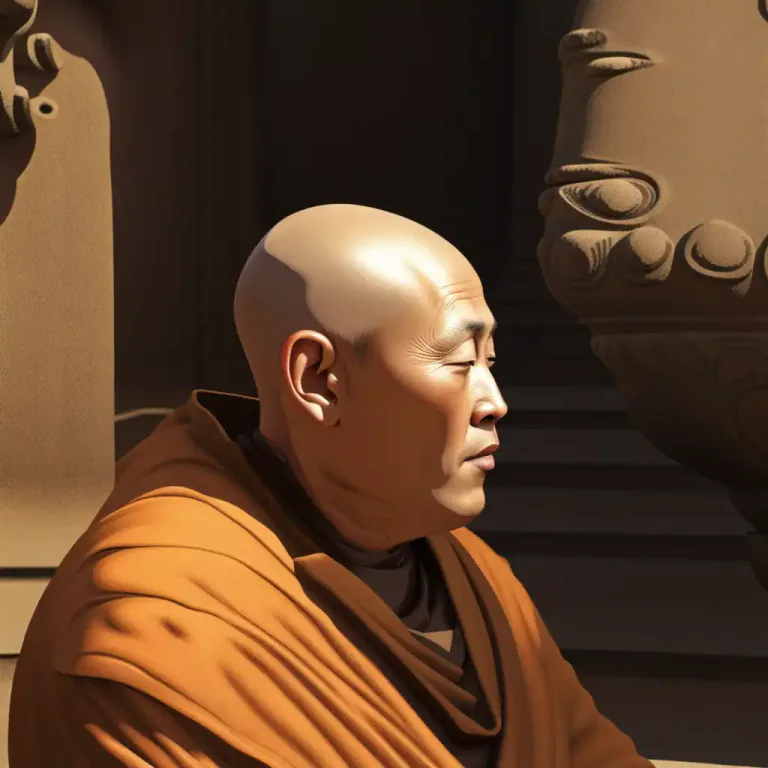 Visual representation of "tonsure" - The area of baldness on a monk's head created by the tonsure practice.