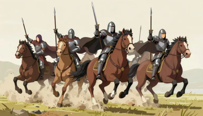 Visual representation of "cavalry" - Soldiers who fight on horsebacks or in armored vehicles