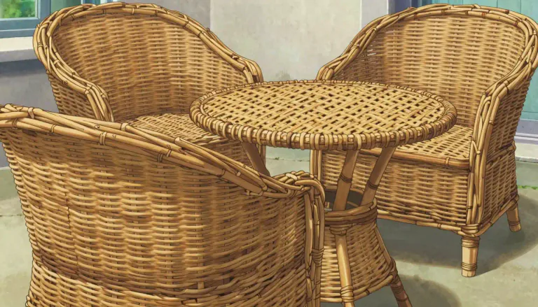 Visual representation of "wickerwork" - Objects made from weaving thin branches or stalks together