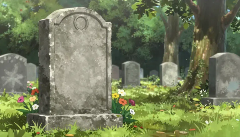 Visual representation of "epitaph" - A message written on a tomb or gravestone in memory of the person buried there