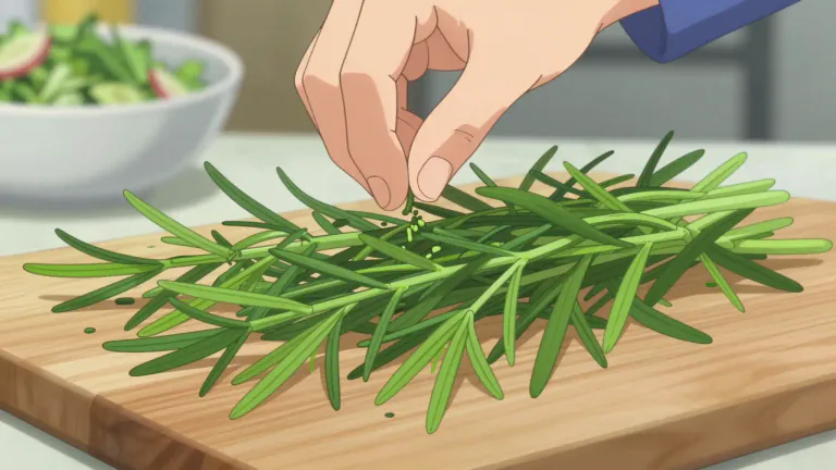 Visual representation of "tarragon" - A herb with narrow leaves that is used in cooking for its flavor.