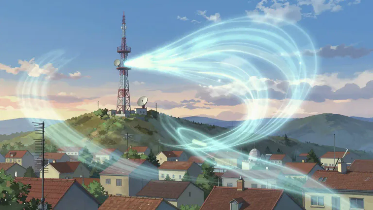 Visual representation of "airwaves" - The public frequencies used for broadcasting radio and television
