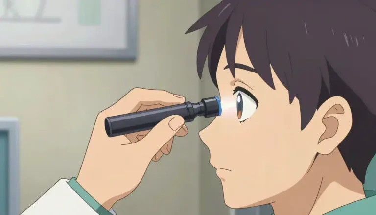 Visual representation of "ophthalmoscope" - An ophthalmoscope is a device used by doctors to look inside the eye, often used to check for diseases.