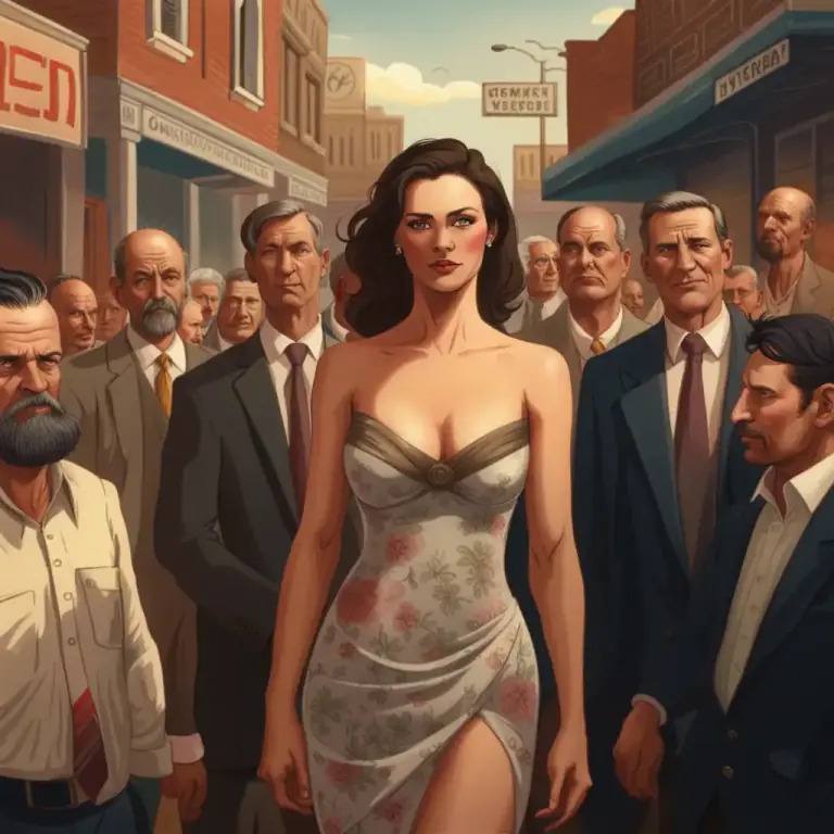Visual representation of "of easy virtue" - Describes a person, usually a woman, who has many sexual partners or behaves in a sexually suggestive way