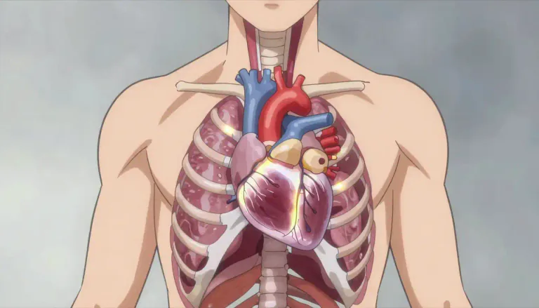 Visual representation of "cardiothoracic" - Relating to the heart and the thorax (the part of the body between the neck and the abdomen).