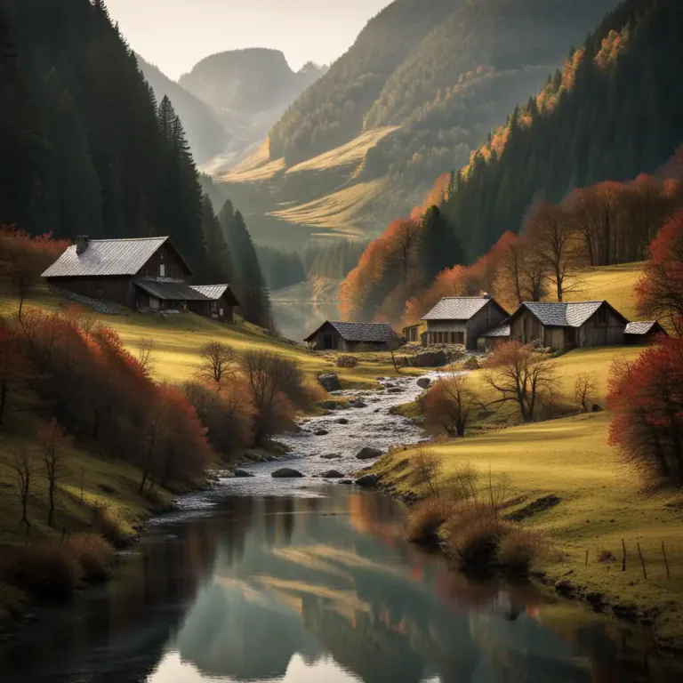 Visual representation of "holler" - A small valley between mountains, specifically in Southern USA