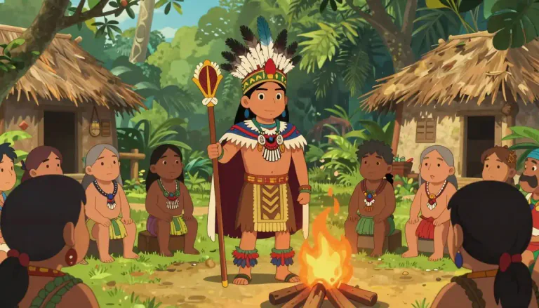 Visual representation of "cacique" - A leader or chief in some indigenous communities in Latin America.