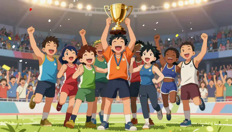 Visual representation of "jubilation" - A feeling of great happiness and triumph.