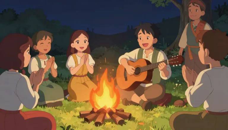 Visual representation of "folkie" - A person who is a fan of folk music or a practitioner of folk-style music.