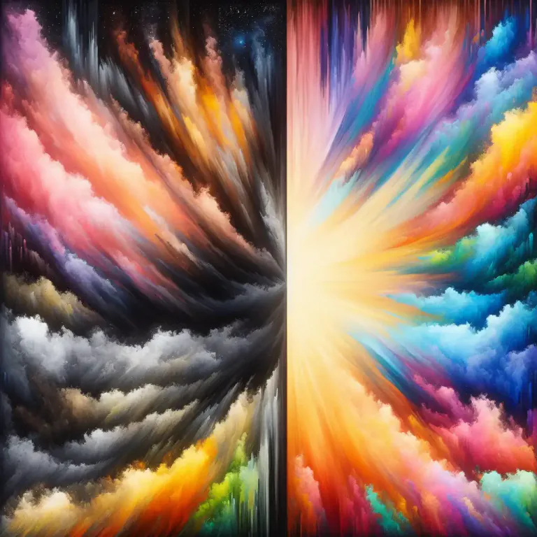 Visual representation of "contrapuntal" - Involving contrast or contradiction.