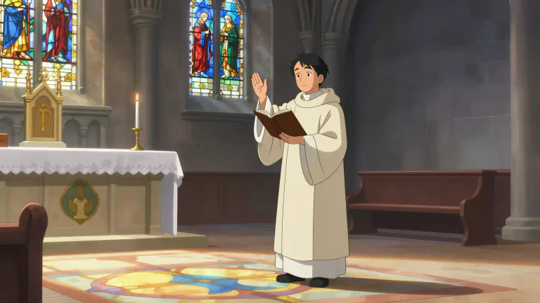Visual representation of "churchman" - A man who works in the church, especially a priest or clergyman.