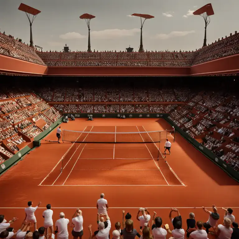 Visual representation of "clay" - In sports, particularly in tennis and other racket sports, a type of a court surface.