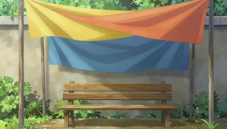 Visual representation of "canopy" - A cloth covering that hangs over something, like a bed or a seat.