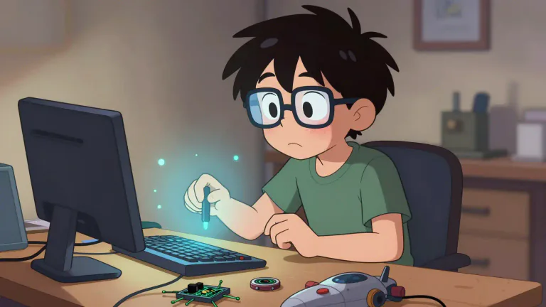 Visual representation of "geeky" - Related to or having the qualities of a geek, like being smart, overly enthusiastic about a particular topic, and not socially confident.