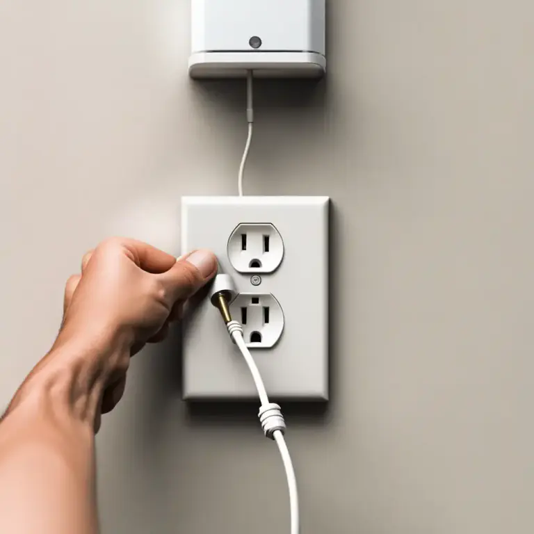 Visual representation of "jack into" - To plug or insert something into a power outlet or an electrical interface.