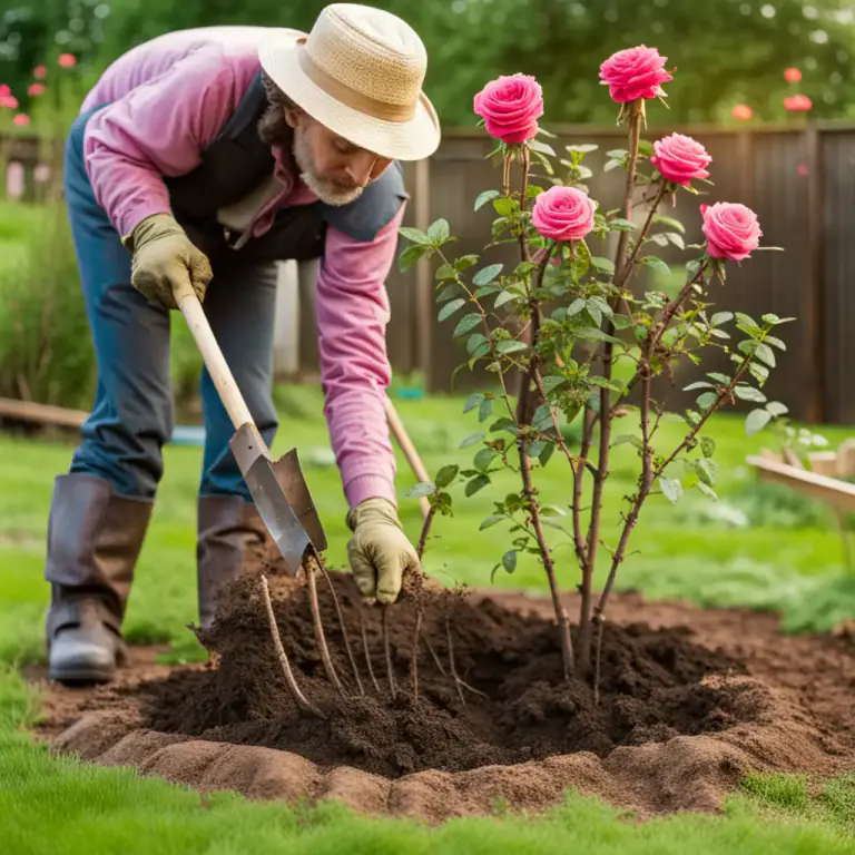 Visual representation of "retrench" - In gardening, to dig up and replant