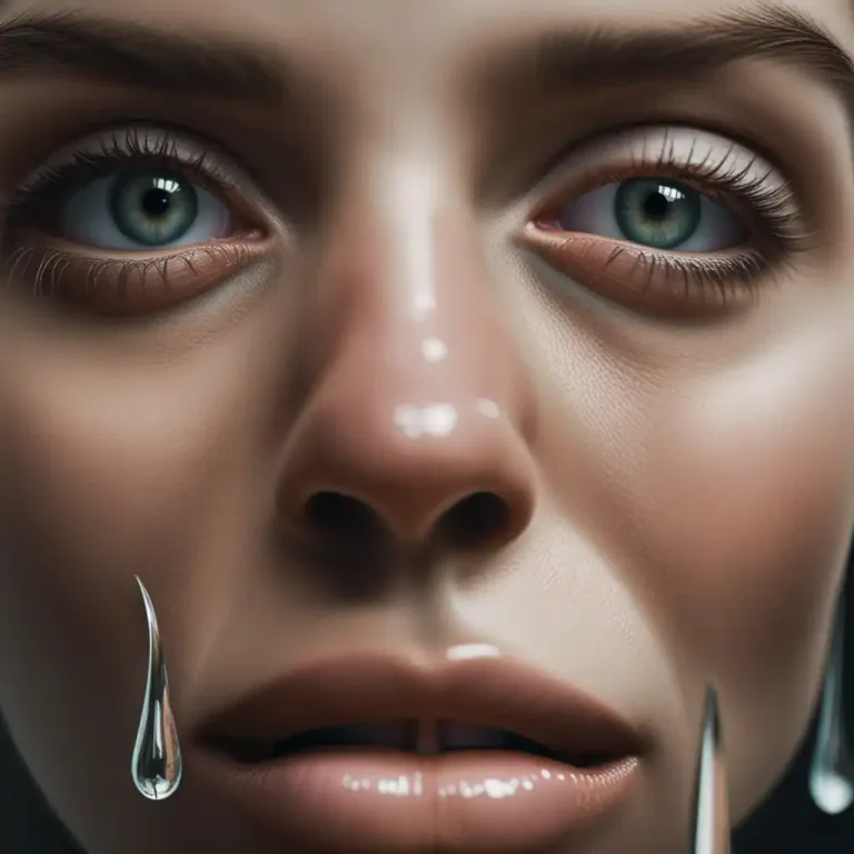Visual representation of "bite your lip" - To physically press your teeth against your lip, often to stop yourself from showing emotion.