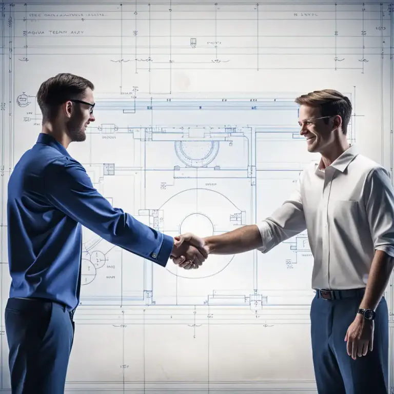 Visual representation of "partner" - To team up with someone, especially in business or sports.