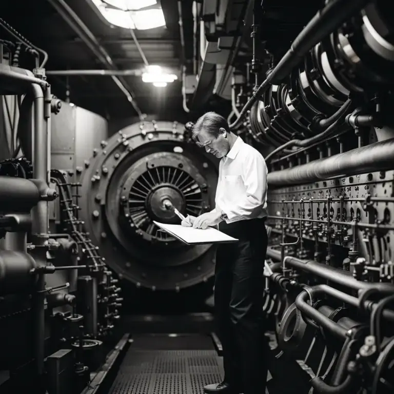 Visual representation of "engineer" - A person who controls an engine, especially on an aircraft or a ship.