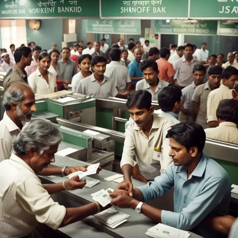 Visual representation of "shroff" - A particular desk or counter at a bank in India where payments are made and received.