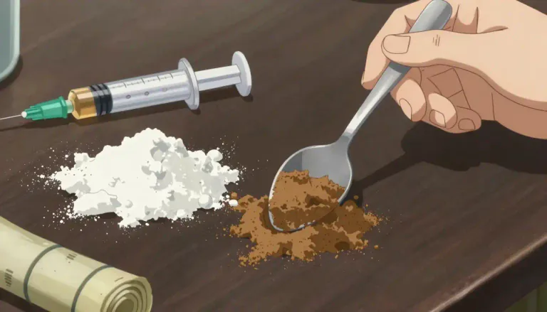 Visual representation of "speedball" - A speedball is a mixture of cocaine and heroin, typically used as an illicit drug. The combination creates intense effects due to the contrasting action of the two drugs.