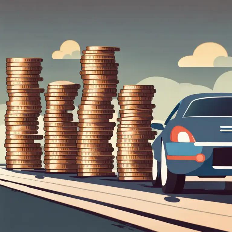 Visual representation of "mileage" - A fixed rate paid for traveling by car, usually by employees.