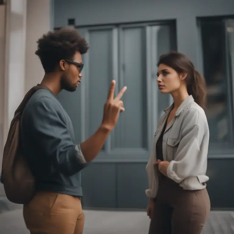 Visual representation of "allow me" - A polite way of asking someone to stop and let you do something