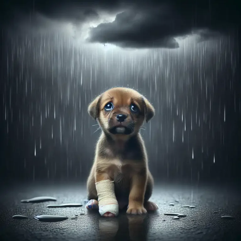 Visual representation of "piteous" - In a pitiable or sad manner.
