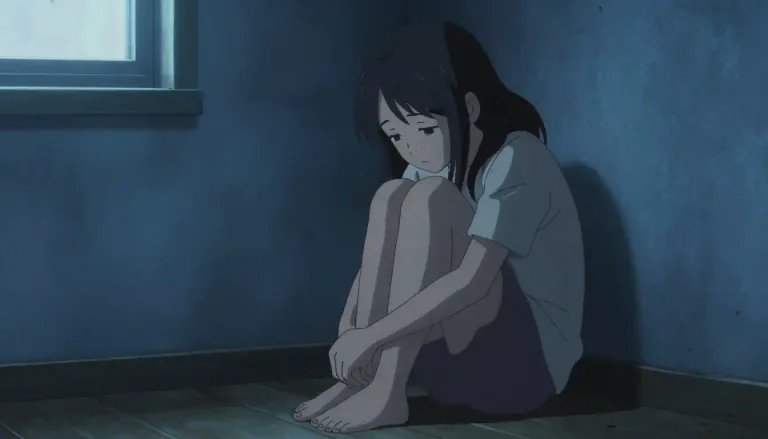Visual representation of "gloomily" - In a sad or despairing way