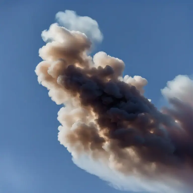 Visual representation of "plume" - To spread out in a shape that resembles a feather
