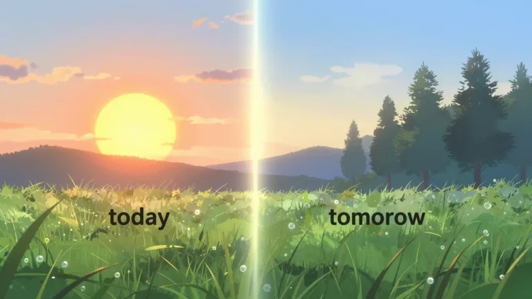 Visual representation of "tomorrow" - The day after today