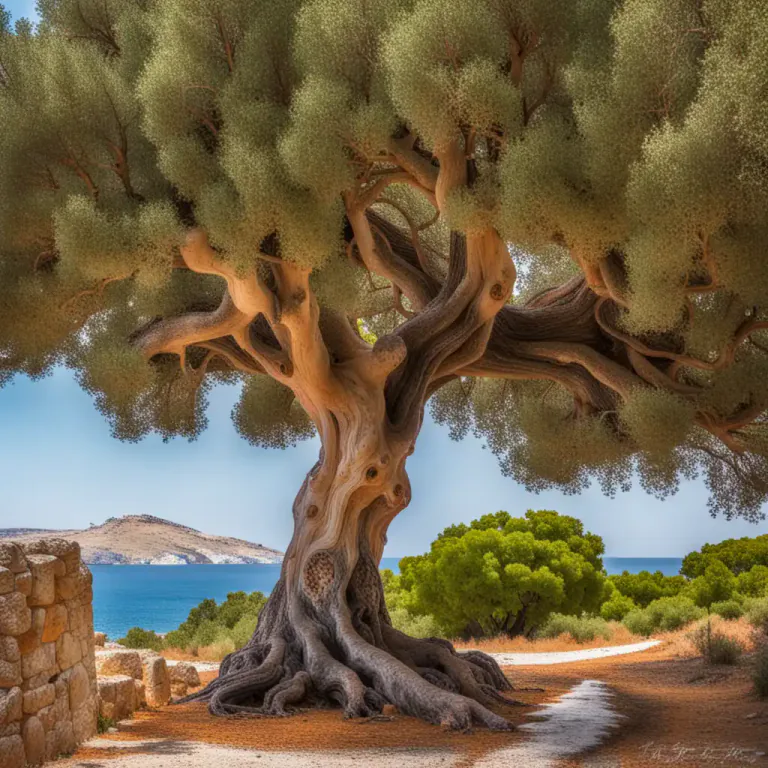 Visual representation of "mastic" - A kind of Mediterranean tree which produces resin
