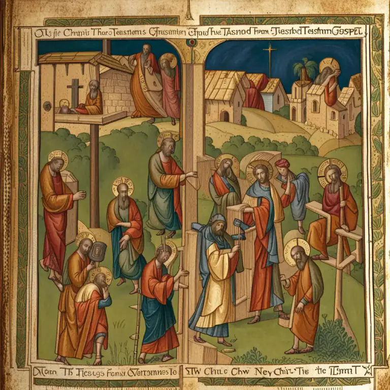 Visual representation of "gospel" - A book in the Bible about the life and teachings of Jesus Christ.