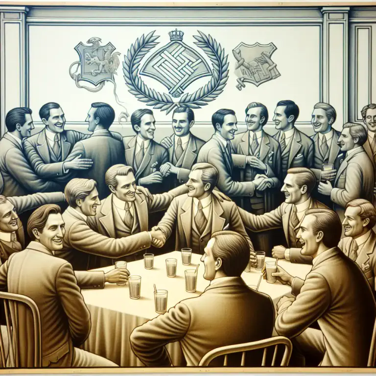 Visual representation of "fraternal" - Belonging to a society or club, usually men's, like a brotherhood.