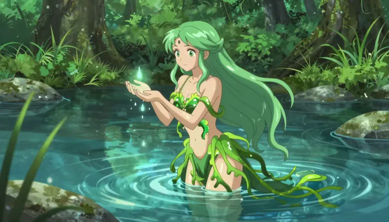 Visual representation of "naiad" - A water nymph in Greek and Roman mythology.