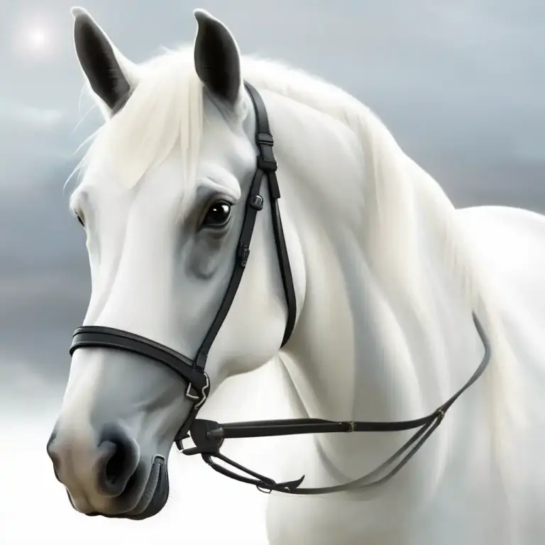 Visual representation of "grey" - A horse of a light color, usually white or grey