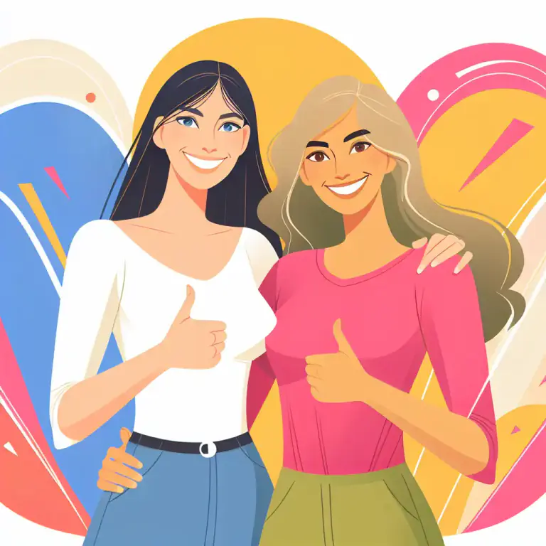 Visual representation of "sister" - Informally, a close female friend or colleague.