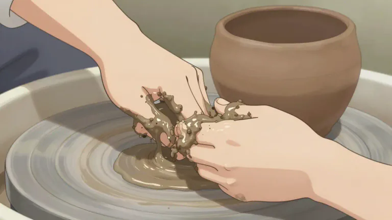 Visual representation of "clay" - A type of soil that feels sticky and hard when it's wet, and mostly used to make ceramics.