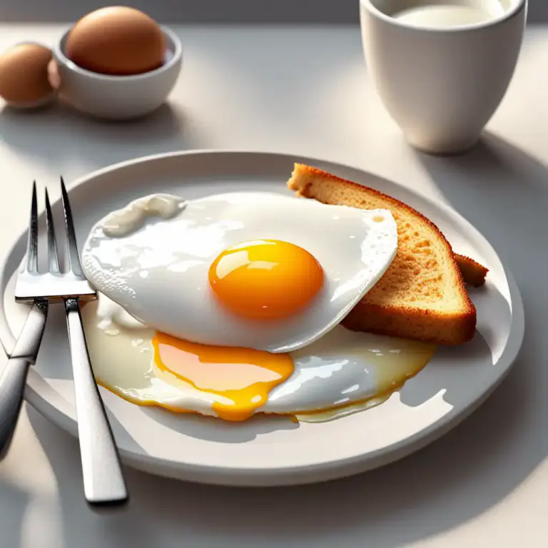 Visual representation of "over easy" - A way of cooking an egg where it's fried on each side but the yolk is still runny.