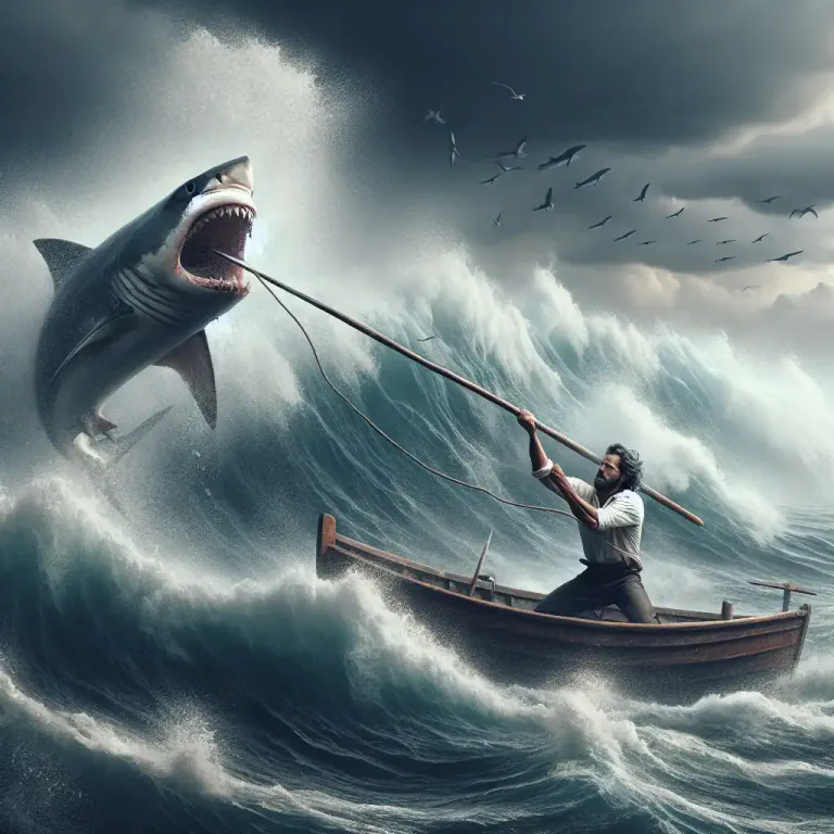 Visual representation of "harpoon" - To hunt or catch animals in the sea using a harpoon