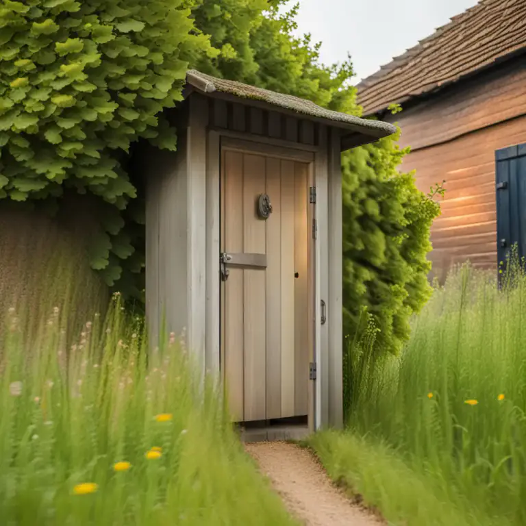 Visual representation of "privy" - A toilet located in a small building outside a house or other building