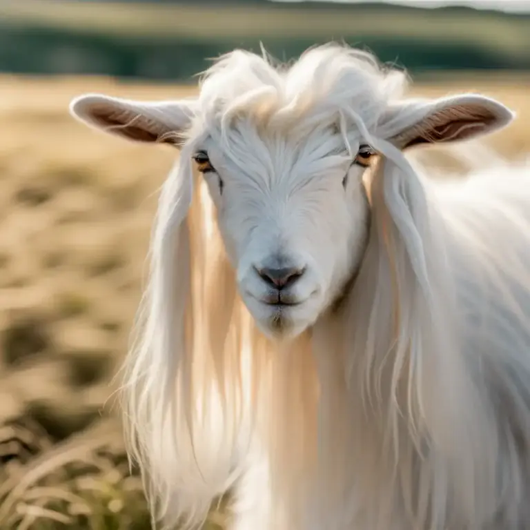 Visual representation of "angora" - A breed of goat known for its long, silky hair, used to produce angora wool.